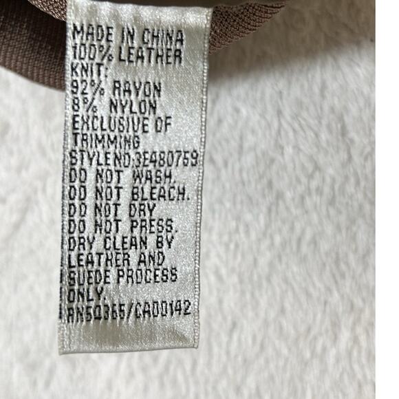 Nygard Women’s Genuine Leather And Knit Full Zip Jacket Bronze Plus Size 3XL - Picture 6 of 9